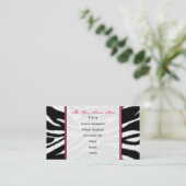 Visitekaartje Zebra Print / Roze Mode (Staand voorkant)