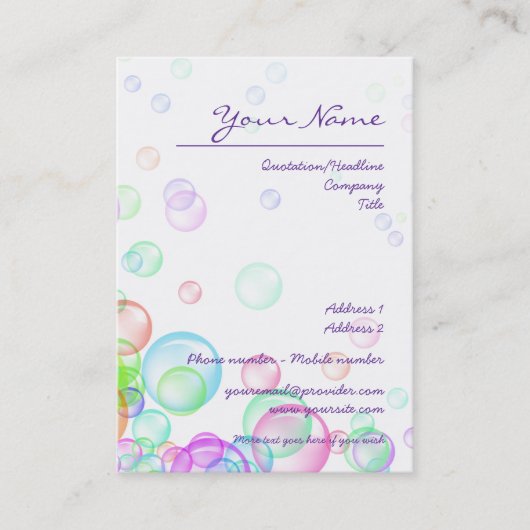 Visitekaartje zeepbellen (Voorkant)