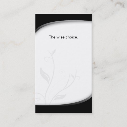 Visitekaartje ziekteverzekering zwart wit (Voorkant)