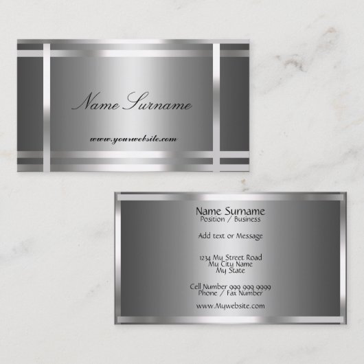 Visitekaartje Zilver Abstract (Voorkant / Achterkant)