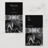 Visitekaartje Zilver Abstract Zwart Diamond Jewel (Voorkant / Achterkant)