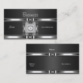 Visitekaartje Zilver op Grijs Zwart Diamond Jewel (Voorkant / Achterkant)