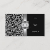 Visitekaartje Zilver op Grijs Zwart Diamond Jewel (Achterkant)