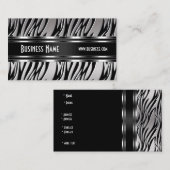 Visitekaartje Zilver Zwart Wit Zebra (Voorkant / Achterkant)