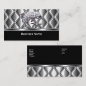 Visitekaartje Zilveren Tegel Trim Diamond Dolfijn (Voorkant / Achterkant)
