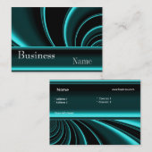 Visitekaartje Zizzago Blauwgroen Zwart Zijden Werv (Voorkant / Achterkant)