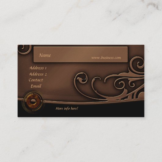 Visitekaartje Zizzago Steampunk Design (Achterkant)