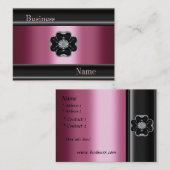 Visitekaartje Zizzago Zijde Roze Zwart Jewel (Voorkant / Achterkant)