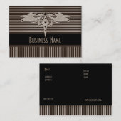 Visitekaartje Zizzago Zwart Goud Biege Art Deco (Voorkant / Achterkant)