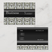 Visitekaartje Zizzago Zwart Wit Metaal Embossed (Voorkant / Achterkant)