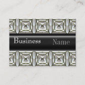 Visitekaartje Zizzago Zwart Wit Metaal Embossed (Voorkant)