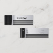 Visitekaartje Zizzago Zwart Zilver Art Deco Skinny (Voorkant / Achterkant)