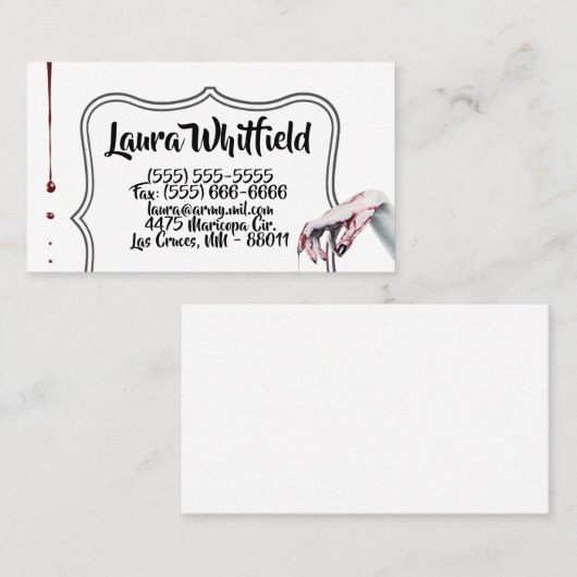 visitekaartje zombie druppel vampier Gothic (Voorkant / Achterkant)