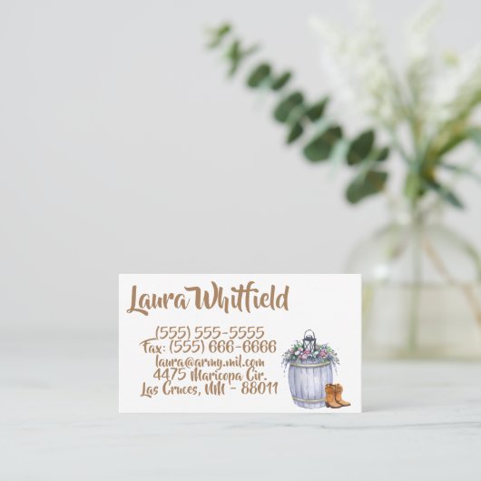 Visitekaartje Zomer Land Bruiloft Rustieke WaterC (Staand voorkant)