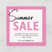 Visitekaartje zomerverkoop informatiekaartje (Voorkant)