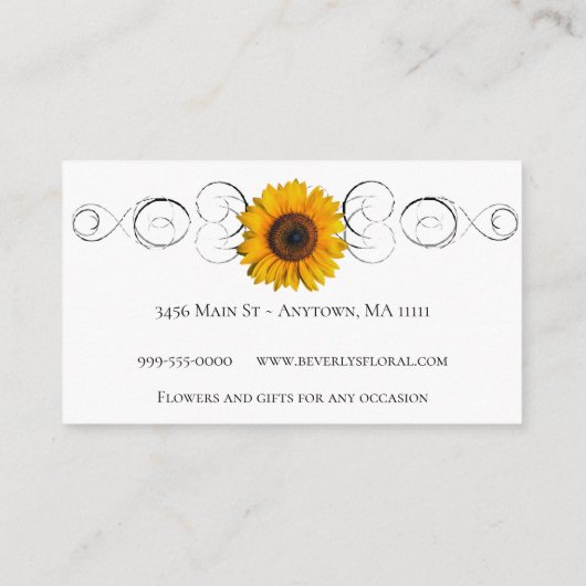 Visitekaartje zonnebloempitten (Achterkant)