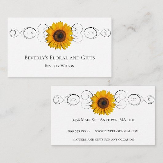 Visitekaartje zonnebloempitten (Voorkant / Achterkant)