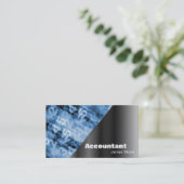 Visitekaartje zwart/blauw (Staand voorkant)