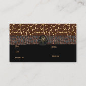 Visitekaartje Zwart Dierenleer Bruine Belt (Achterkant)