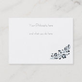 Visitekaartje, zwart, etherisch visitekaartje (Achterkant)