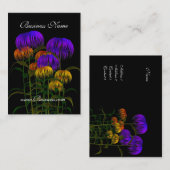 Visitekaartje Zwart Geel Blauw Bloemen (Voorkant / Achterkant)