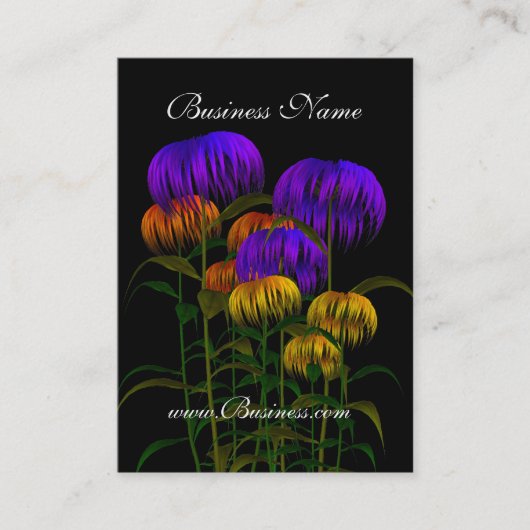 Visitekaartje Zwart Geel Blauw Bloemen (Voorkant)