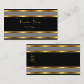 Visitekaartje Zwart Goud Grijs Streep (Voorkant / Achterkant)