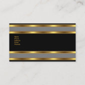 Visitekaartje Zwart Goud Grijs Streep (Achterkant)