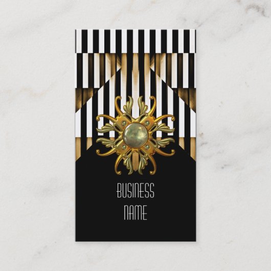Visitekaartje Zwart Gouden Streep Jewel (Voorkant)