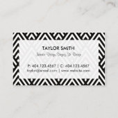 Visitekaartje zwart/goudkleurig Chevron Pattern (Achterkant)