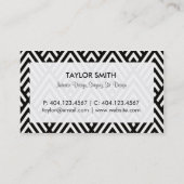 Visitekaartje zwart/goudkleurig Chevron Pattern (Achterkant)