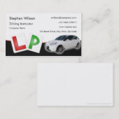 Visitekaartje zwart leder voor rijinstructeur (Voorkant / Achterkant)