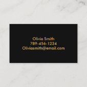Visitekaartje/zwart met Gold Stripes en Lips Visitekaartje (Achterkant)