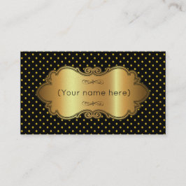 Visitekaartje/Zwart met Gouden Polka Dots Visitekaartje