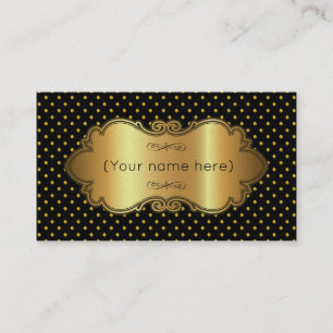 Visitekaartje/Zwart met Gouden Polka Dots Visitekaartje