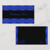 Visitekaartje zwart met kobaltblauw metaal (Voorkant / Achterkant)
