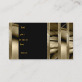 Visitekaartje Zwart Oud Goud Art Deco Bloemen (Achterkant)