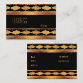 Visitekaartje Zwart Oud Goud Inca Patroon (Voorkant / Achterkant)