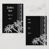 Visitekaartje Zwart Wit Aziatische Bamboe (Voorkant / Achterkant)