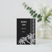 Visitekaartje Zwart Wit Aziatische Bamboe (Staand voorkant)