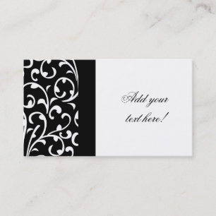  Visitekaartje zwart-wit Damask