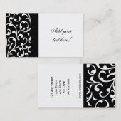  Visitekaartje zwart-wit Damask (Voorkant / Achterkant)