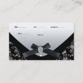 Visitekaartje Zwart Wit Damask Purse Jewel (Achterkant)
