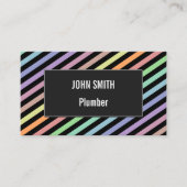 Visitekaartje zwart-wit en pastel kleurenlijnpatro (Voorkant)