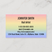 Visitekaartje zwart-wit en pastel kleurenlijnpatro (Achterkant)