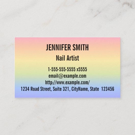 Visitekaartje zwart-wit en pastel kleurenlijnpatro (Achterkant)