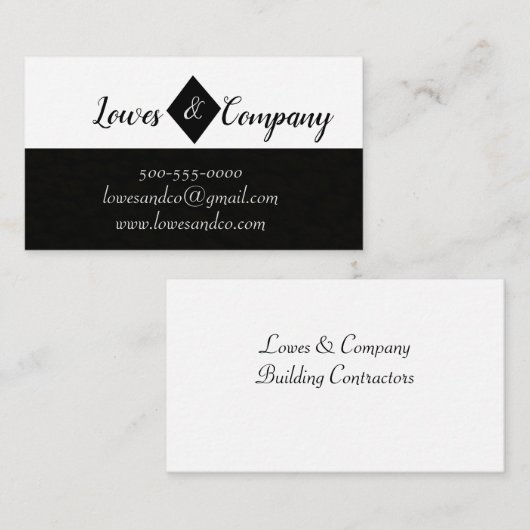 Visitekaartje zwart & wit informatiekaartje (Voorkant / Achterkant)