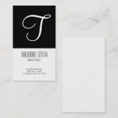 Visitekaartje zwart-wit Initiaal (Voorkant / Achterkant)