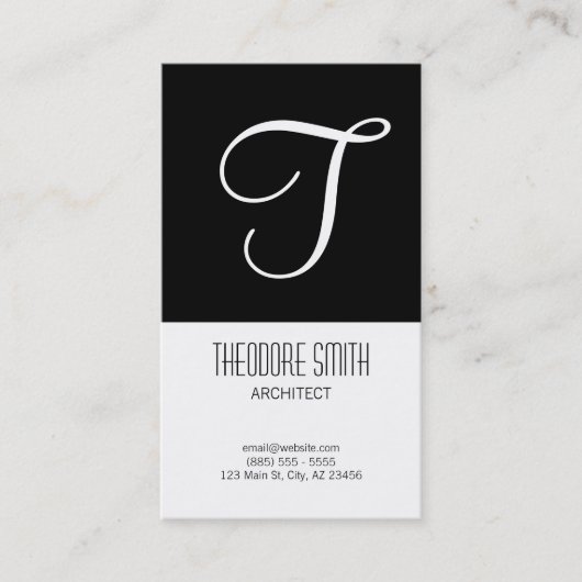 Visitekaartje zwart-wit Initiaal (Voorkant)