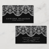 Visitekaartje zwart-wit lace Pattern (Voorkant / Achterkant)